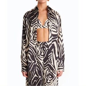 Ronny Kobo Zebra print button down top